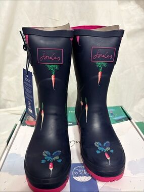 Joules Navy Rain Boots size US 5 NWT